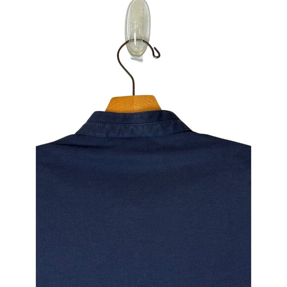 The Kooples Shirt Men XS Blue Cotton‎ Pique Logo Fitted Officer Collar Polo - Picture 4 of 12